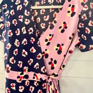 BCBGeneration Navy and Pink Wrap Dress Women’s Small